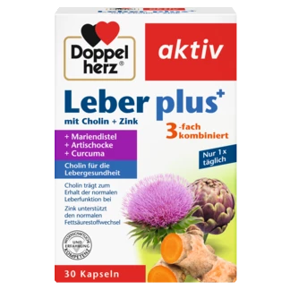 Abbildung der Produktverpackung Doppelherz aktiv Leber plus Frontansicht